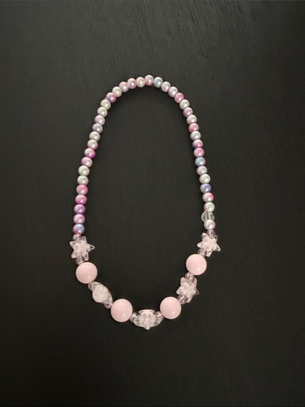 Pink Beaded Star Accent Necklace - kids Jewelry